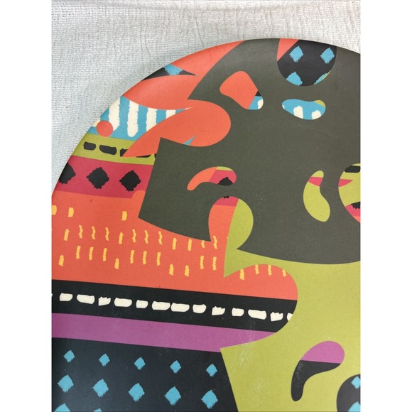 2- African‎ Ethnic Matte Melamine Oval Serving Platters Tribal 15x10.5" Picnic - Picture 4 of 13